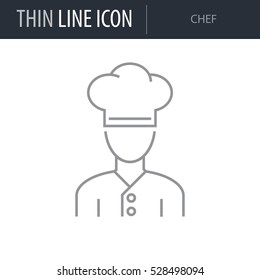 Symbol of Chef Thin line Icon of Different People. Stroke Pictogram Graphic for Web Design. Quality Outline Vector Symbol Concept. Premium Mono Linear Beautiful Plain Laconic Logo