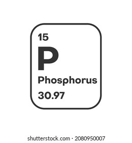 Symbol of chemical element Phosphorus as seen on the Periodic Table of the Elements, including atomic number and atomic weight. Vector illustration