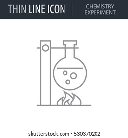 Symbol of Chemistry Experiment. Thin line Icon of Icons Of Biochemistry And Genetics Icon. Stroke Pictogram Graphic for Web Design. Quality Outline Vector Symbol Concept. Premium Mono Linear