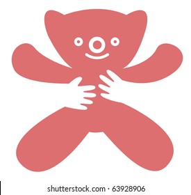 The symbol of child charity. The child defends his toy from the aggression of the world.