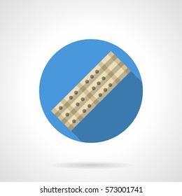 Symbol of chinese flute. Round blue flat design vector icon