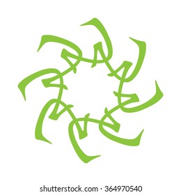 Symbol from chinese hieroglyphs. Translation of 10 zodiac stems, feng shui signs hieroglyph: 'Flower', "I". 