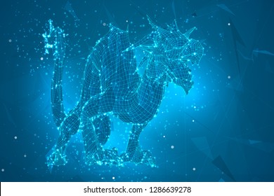 symbol of chinese new year. long flying dragon kite. vector 3d illustration