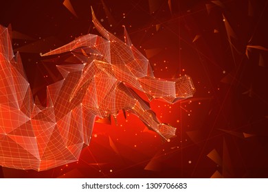 symbol of chinese new year. long flying dragon kite. vector 3d illustration