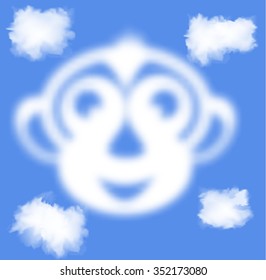 Symbol of the Chinese New Year - a monkey out of the clouds.