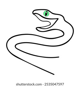 The symbol of the Chinese new year is the snake . Snake drawn in the style of line