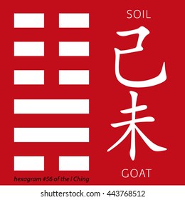 Symbol of i ching hexagram from chinese hieroglyphs. Hexagram of the I Ching