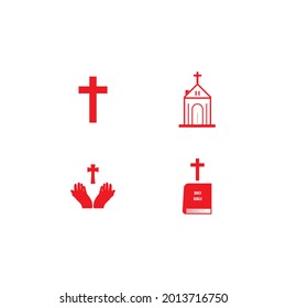 symbol of Christian cross, vector illustration design template.