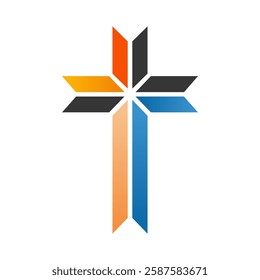 symbol of Christian cross,vector icon logo illustration design