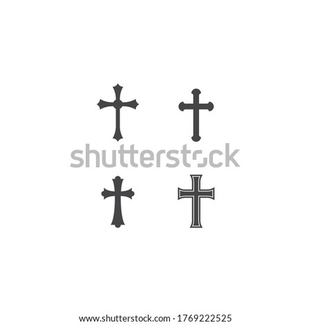 symbol of Christian cross,vector icon logo illustration design 