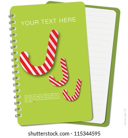 Symbol of christmas on notebook vector