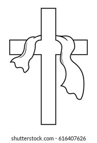 Symbol of a church cross. Christianity religion symbol.