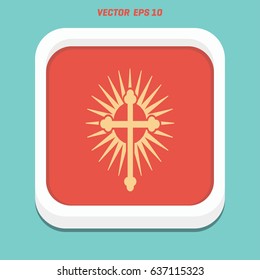 Symbol of a church cross. Christianity religion symbol.