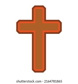 Symbol of a church cross. Christianity religious symbol. on white background