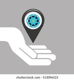 symbol cinema. icon film reel movie design vector illustration eps 10