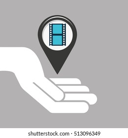 symbol cinema. icon film strip movie design vector illustration eps 10