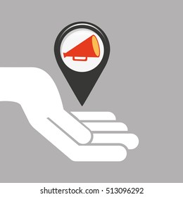 symbol cinema. icon megaphone movie design vector illustration eps 10