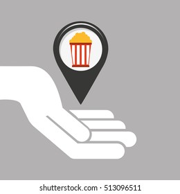 symbol cinema. icon pop corn movie design vector illustration eps 10