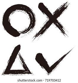 Symbol Circle, Cross, Triangle, Check Mark
