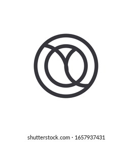 Symbol circle icon abstract line art, sign round and ellipse, globe, network, communication, corporate, logo template