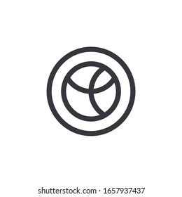 Symbol circle icon abstract line art, sign round and ellipse, globe, network, communication, corporate, logo template