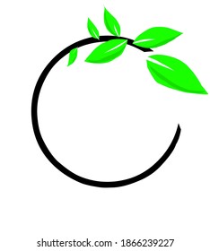 symbol of a circle and a leaf, symbolizing Nature's Concern for Environmental Damage Due to Global Warming and Other Environmental Problems