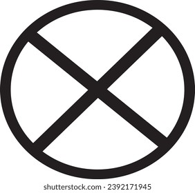 Símbolo de círculo con barra que indica concepto prohibido. signo cruzado