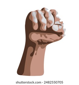 symbol of a clinched fist isolated on white background