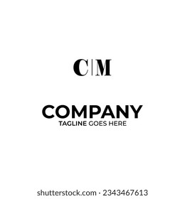Symbol CM letter logo on white background, can be used for art companies, sports, etc
