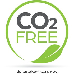 Symbol CO2 free zero emissions against the greenhouse effect