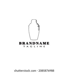 symbol cocktail shaker logo cartoon design icon cute black modern isolated vector illustration