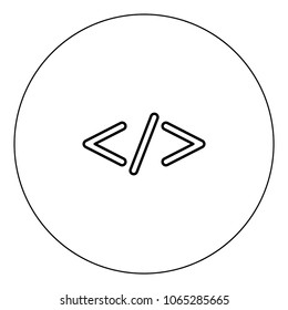 Symbol code  icon black color in circle