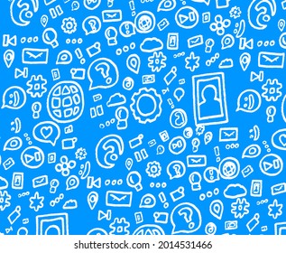 Symbolkollektion, Chat auf blauem Hintergrund