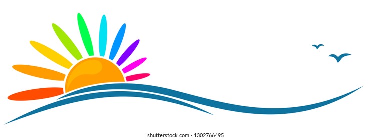 Symbol of color sun and sea.