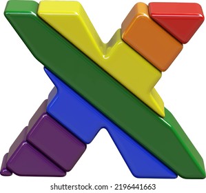 Symbol in the colors of the LGBT flag. letter