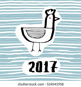 The symbol of the coming new year 2017 the rooster. The emblem of the Chinese new year animal cock