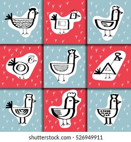 The symbol of the coming new year 2017 the rooster. The emblem of the Chinese new year animal cock