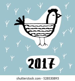 The symbol of the coming new year 2017 the rooster. The emblem of the Chinese new year animal cock