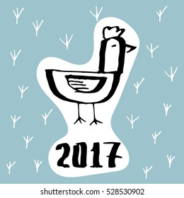 The symbol of the coming new year 2017 the rooster. The emblem of the Chinese new year animal cock