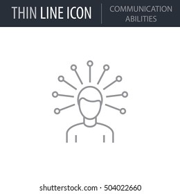 Symbol of Communication Abilities Thin line Icon of Business. Stroke Pictogram Graphic for Web Design. Quality Outline Vector Symbol Concept. Premium Mono Linear Beautiful Plain Laconic Logo