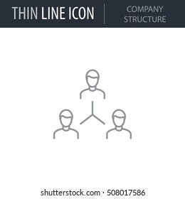 Symbol of Company Structure Thin line Icon of Business. Stroke Pictogram Graphic for Web Design. Quality Outline Vector Symbol Concept. Premium Mono Linear Beautiful Plain Laconic Logo