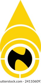 The symbol of the compass direction to the north: simple, elegant and powerful. Yellow needles, black letters, depict courage with a direct and clear design.