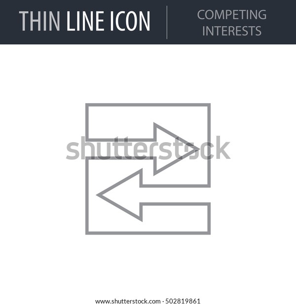 Symbol\
of Competing Interests Thin line Icon of Business. Stroke Pictogram\
Graphic for Web Design. Quality Outline Vector Symbol Concept.\
Premium Mono Linear Beautiful Plain Laconic\
Logo
