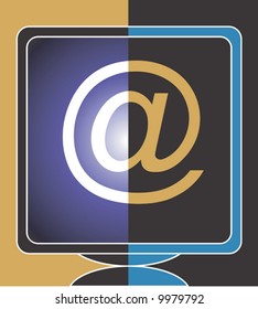  symbol of computer monitor with internet symbol	