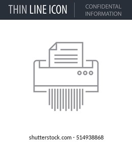 Symbol of Confidental Information Thin line Icon of Cyber Security. Stroke Pictogram Graphic for Web Design. Quality Outline Vector Symbol Concept. Premium Mono Linear Beautiful Plain Laconic Logo
