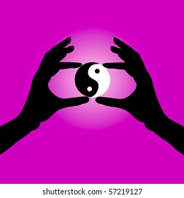 Symbol of confluence on a pink background