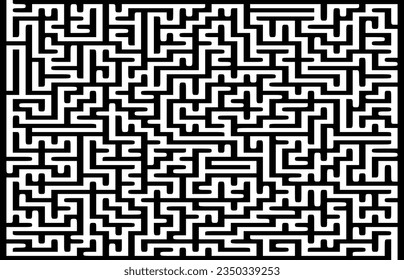 A symbol of confusion: a large labyrinth. Isolated on a white background.