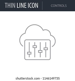 Symbol of Controls. Thin line Icon of Network. Stroke Pictogram Graphic for Web Design. Quality Outline Vector Symbol Concept. Premium Mono Linear Beautiful Plain Laconic Logo