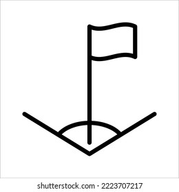 Symbol of Corner Flag. Thin line Icon of Sport Attributes. Quality Outline Vector Symbol Concept on white background. color editable