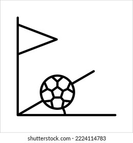 Symbol of Corner Flag. Thin line Icon of Sport Attributes. Quality Outline Vector Symbol Concept on white background. color editable